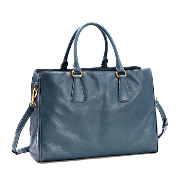 2014 Prada grainy calfskin tote bag BR4743 middleblue for sale